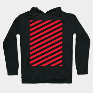 Saracens Rugby Red and Black Angled Stripes Hoodie